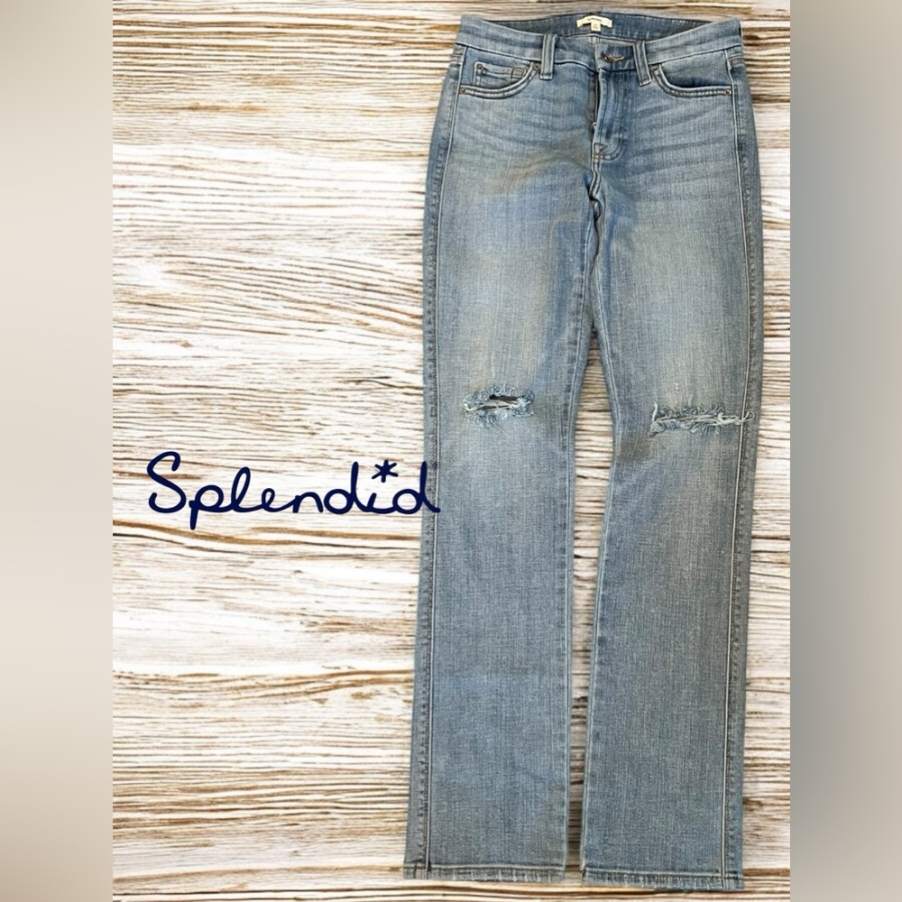 Splendid Mid-Rise Distressed Straight Jeans - Size 25, 26, 27 - NWT
